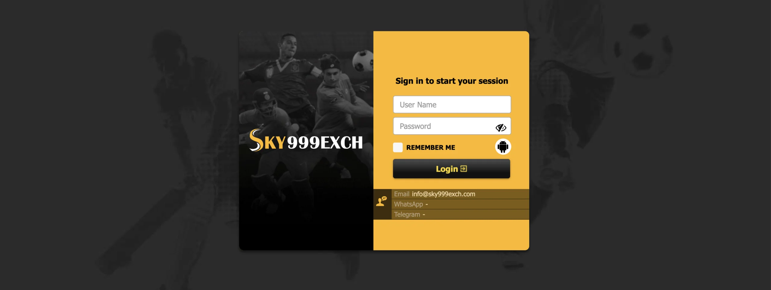 Sky99 Exchange com login