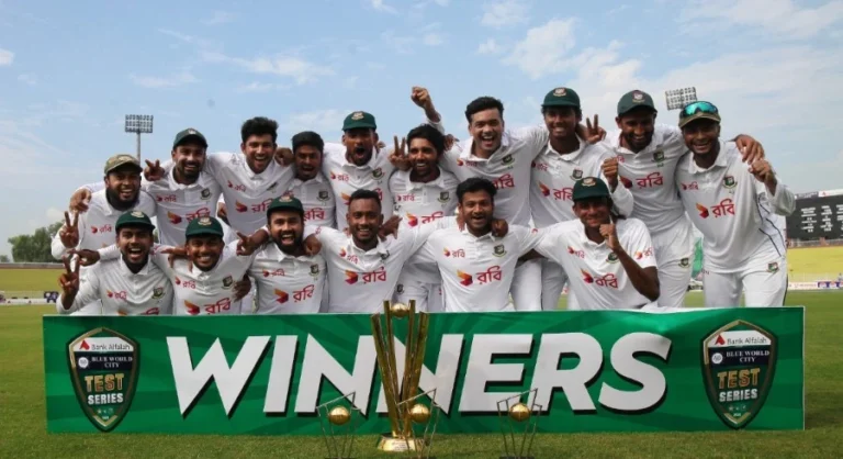 Bangladesh celebrates their historic series win over Pakistan in Rawalpindi.